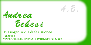 andrea bekesi business card